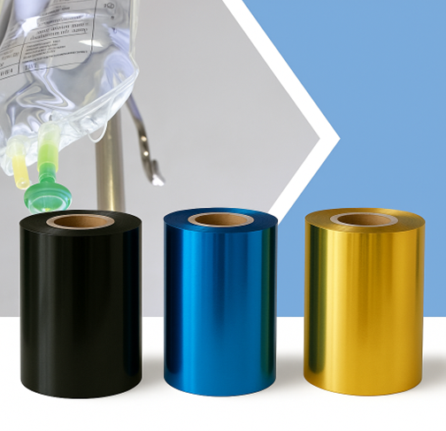 Medical hot-stamping foil rolls for non-PVC infusion bags